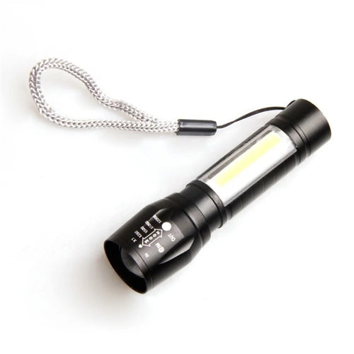 Mini Flashlight Rechargeable Zoomable LED Pocket Flashlight with COB Side Light - 515 Flashlight + USB Cable - 1