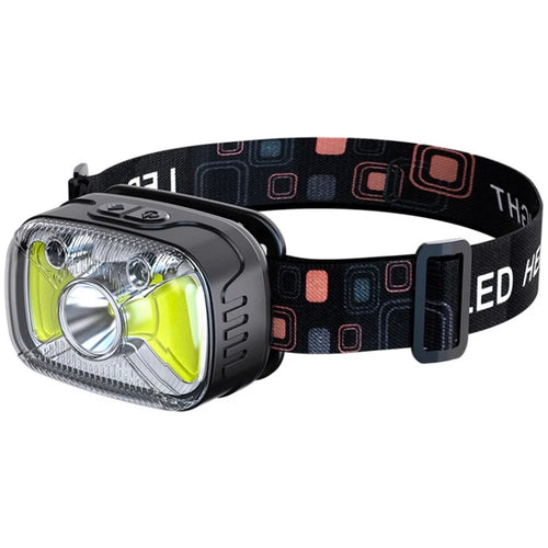W2022 Rechargeable Headlamp LED Motion Sensor Headlight Head Flashlight for Outdoor Running Hunting Camping - Black - 1