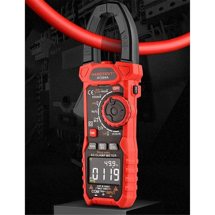 HABOTEST HT208A Digital Clamp Meter Current True RMS Capacitance NCV Ohm Hz Fast Accurately Measures Tester Multimeter - 1
