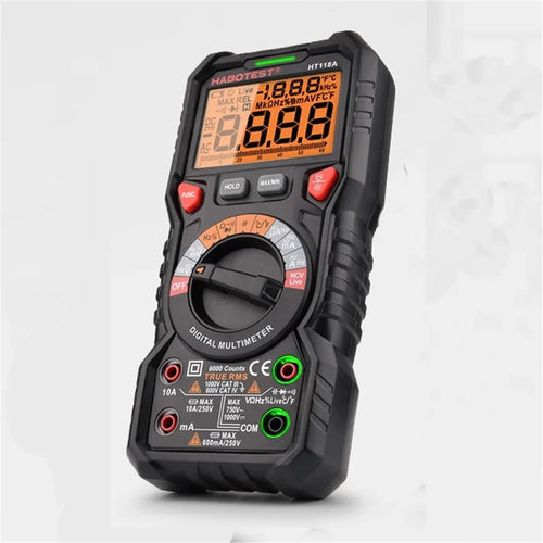 HABOTEST HT118A Auto Range Digital Multimeter Ture RMS AC DC Ohm Hz NCV Live Voltage Temperature Meter - 1