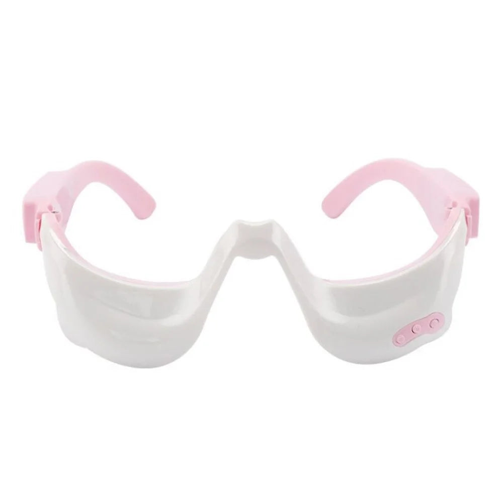 Rechargeable Electric Eye Massager Fatigue Relief EMS Hot Compress Vibration Eye Massager - White - 1