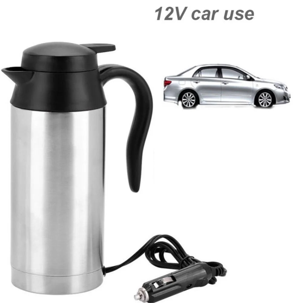 750ml Car Electric Kettle Portable Stainless Steel Heating Kettle (BPA-Free, No FDA Certified) - 12V / 120W - 1