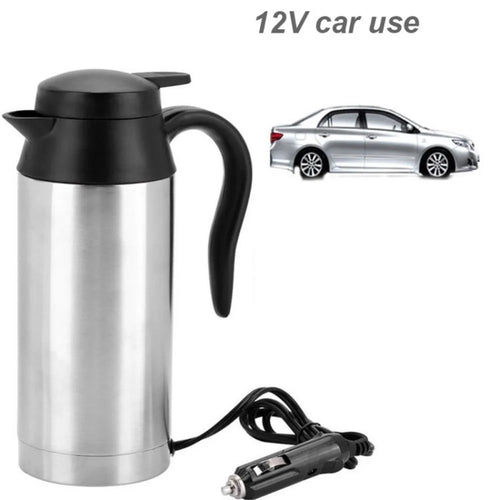 750ml Car Electric Kettle Portable Stainless Steel Heating Kettle (BPA-Free, No FDA Certified) - 12V / 120W - 1