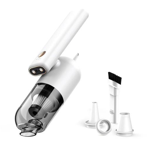 Portable Rotatable Vacuum Cleaner Handheld Cordless Vacuum Cleaner Home Car Cleaning Tool with Dual LED Light - White - 1