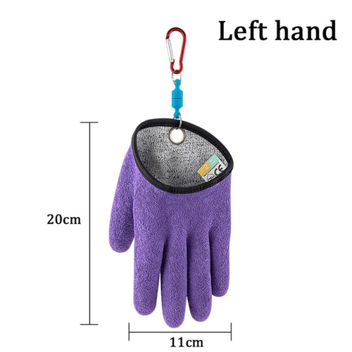 Thickened Fishing Gloves Waterproof Puncture-Resistant Fish Catching Gloves with Magnet Hook - Left Hand - 1