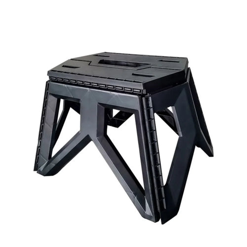 Portable Folding Stool Hiking Backpacking Stool Chair for Outdoor Fishing Camping - Black - 1