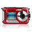 HD368 Underwater Camera Full HD 2.7K 48MP 16X Digital Zoom Dual Screen Waterproof Digital Camera for Snorkelling - Red - 1
