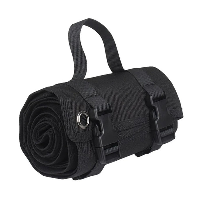 Camping Mat Outdoor Picnic Blanket Portable Foldable Waterproof Beach Blanket Pad Camping Hiking Festivals - Black - 1