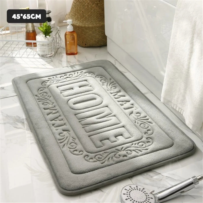 Memory Foam Floor Mat Non-Slip Super Soft Water Absorbent Quick Dry Bath Rug - Grey / 45x65cm - 1