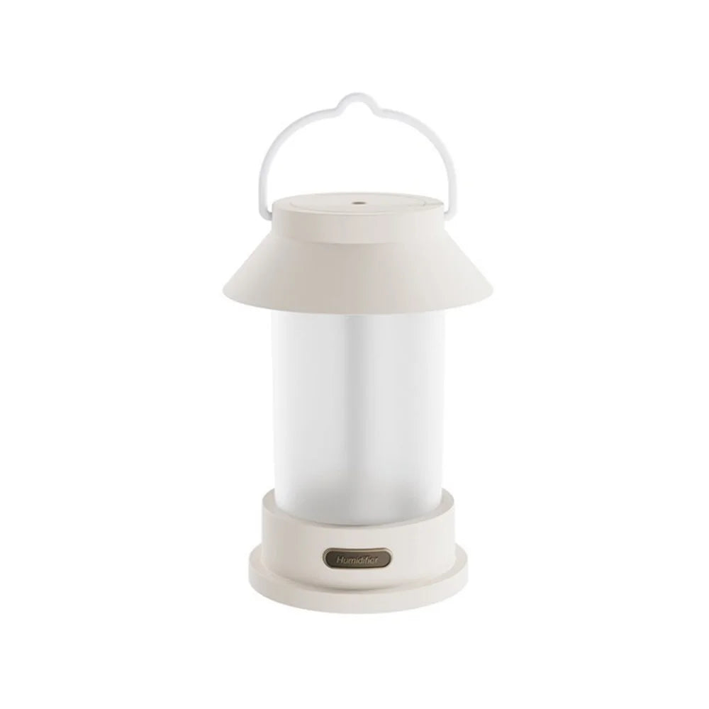 Mini Humidifier Portable Rechargeable Retro Camping Light Humidifier for Home, Office and Outdoor - White - 1