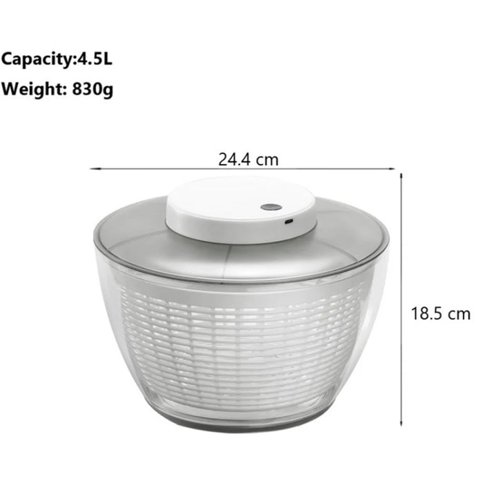 Electric Salad Spinner Fruit Vegetable Washer Dryer Vegetable Dehydrator (No FDA Certification, BPA Free) - 4.5L - 1