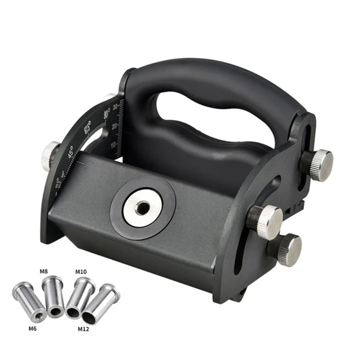 Single Pocket Hole Jig Set Woodworking Slant Hole Positioning Tool Aluminium Alloy Hole Punching Locator - Black - 1