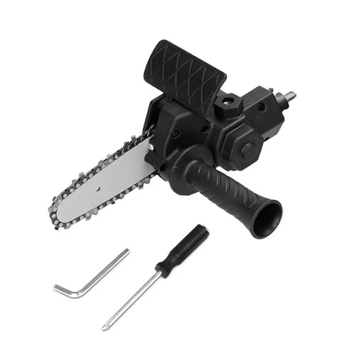 4 Inch Electric Drill Modified to Electric Chainsaw Tool Portable Drill Saw Chainsaw Attachment - Black - 1