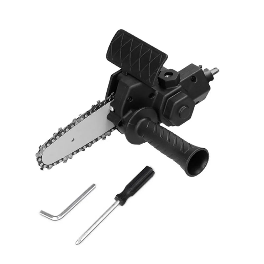 4 Inch Electric Drill Modified to Electric Chainsaw Tool Portable Drill Saw Chainsaw Attachment - Black - 1