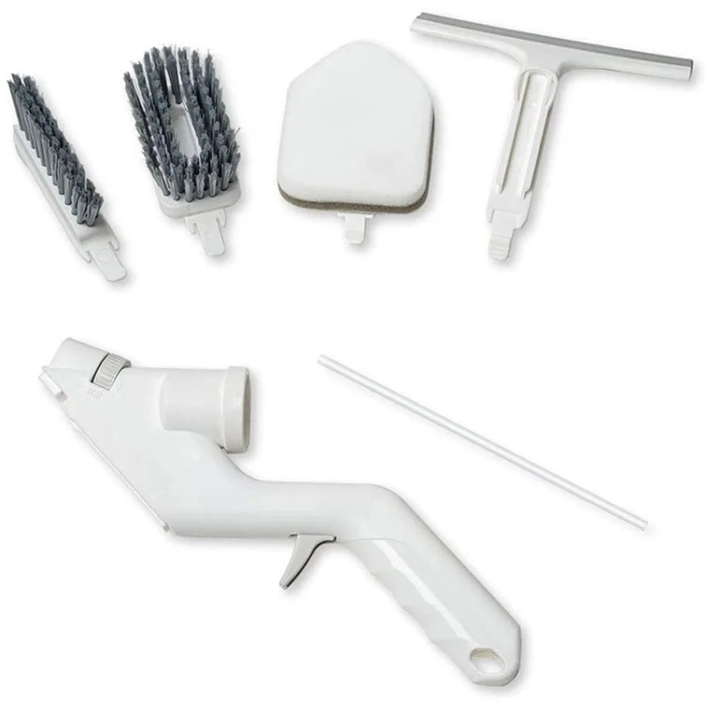 Multifunctional Water Spray Cleaner Kit Window Wiper Crevice Sponge Wipe Cleaning Tool - White - 1