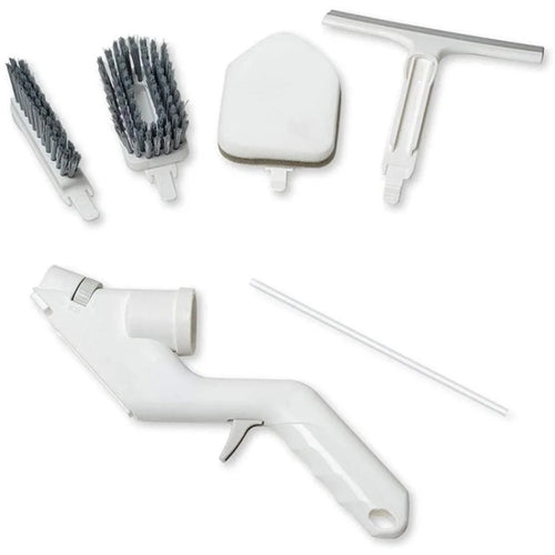 Multifunctional Water Spray Cleaner Kit Window Wiper Crevice Sponge Wipe Cleaning Tool - White - 1