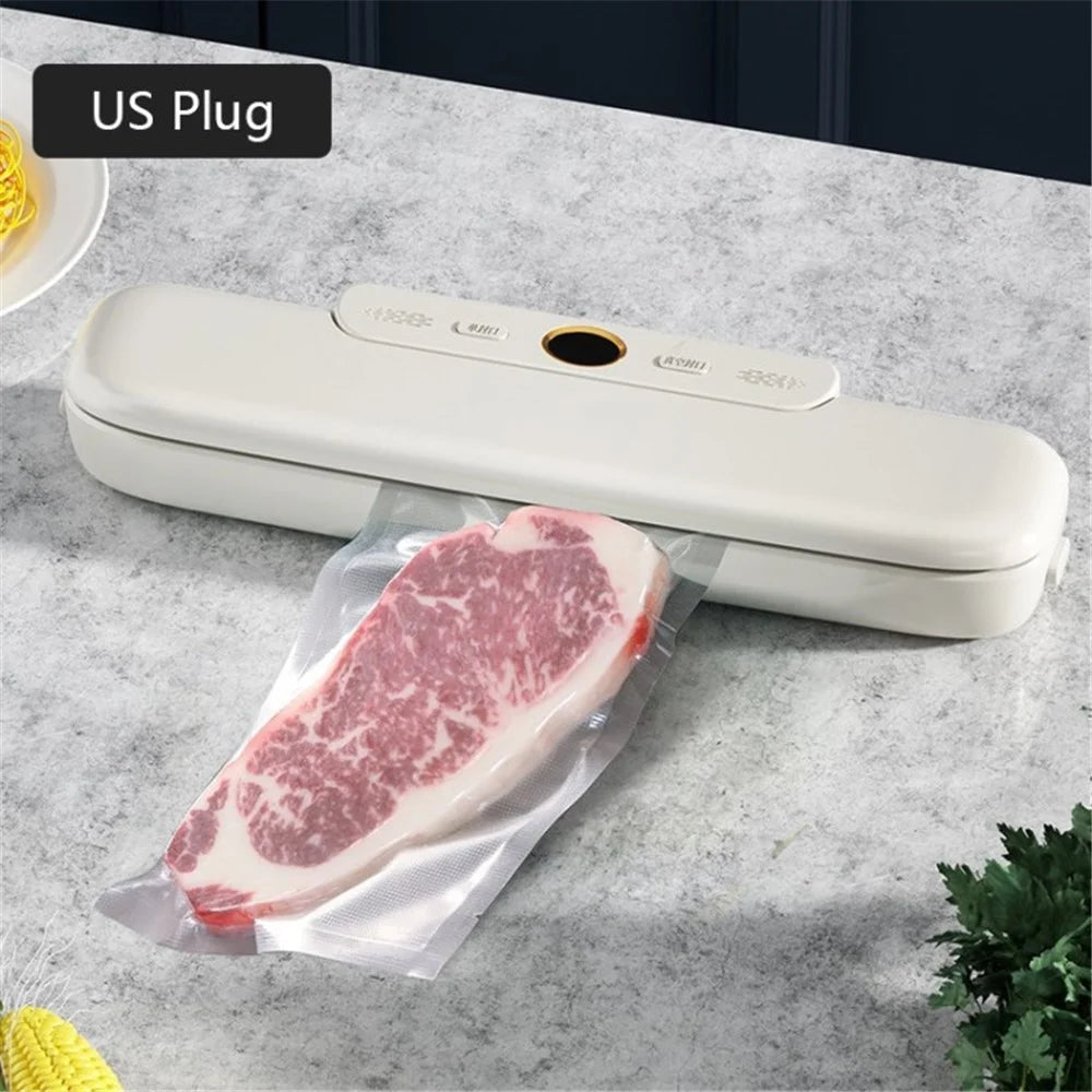 Kitchen Food Bag Vacuum Sealer Automatic Sealing Machine - White / US Plug - 1