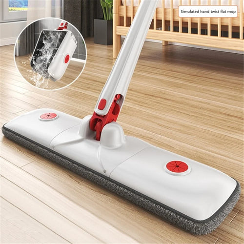 Flat Mop Hand Free Squeeze Cleaning Floor Mop for Hardwood, Vinyl, Laminate, Tile Cleaning - White - 1