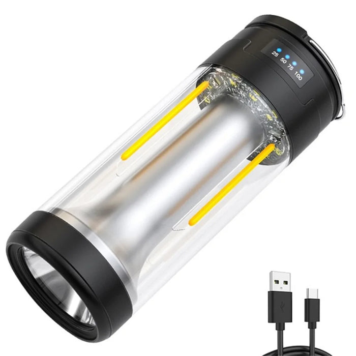 3-in-1 Camping Light Dual Light Source Rechargeable Bright Camping Lamp for Outdoor - Black - 1