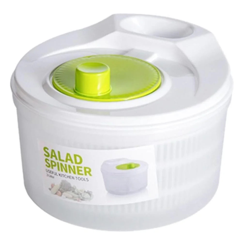 Salad Spinner Multi-Use Lettuce Spinner Manual Vegetable Dryer Drainer Rotary Veggie Washer (BPA-Free, NO FDA Certification) - White - 1