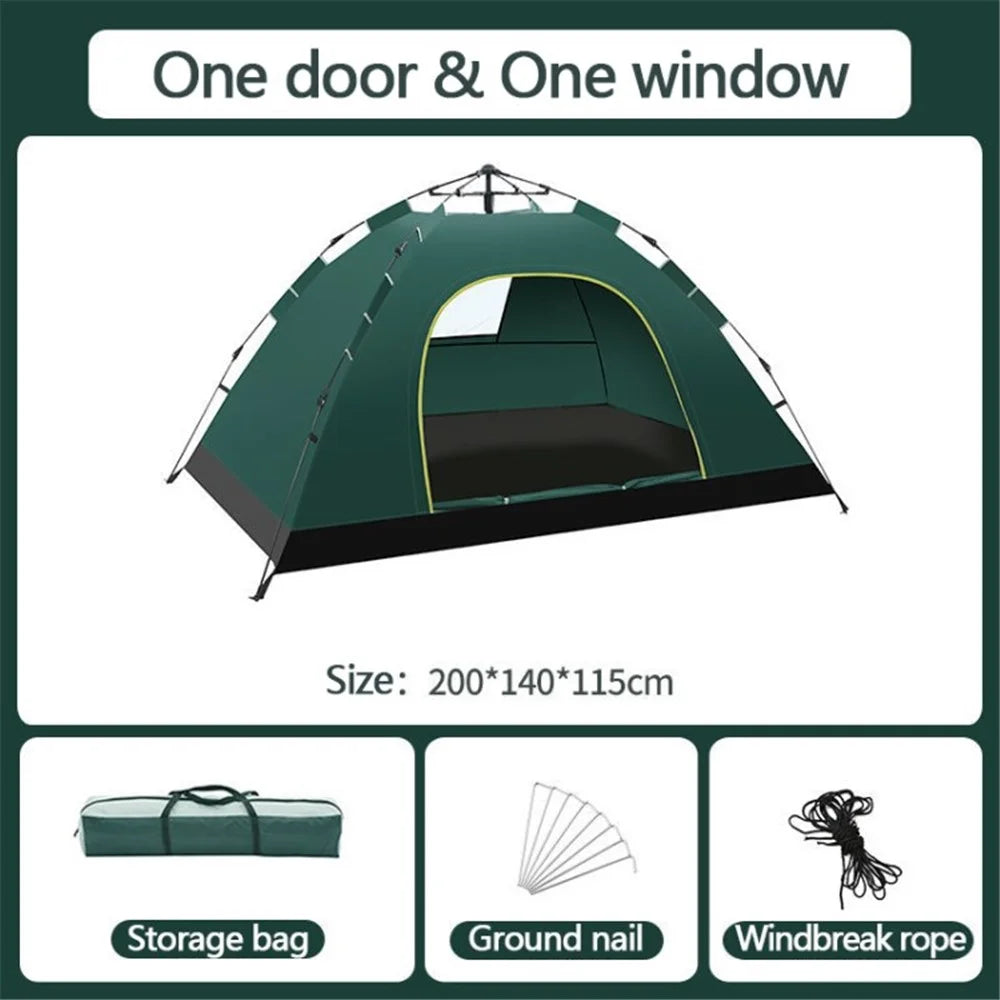 Camping Tent Waterproof UV Protection Outdoor Picnic Easy Open Automatic Tent - Green - 1