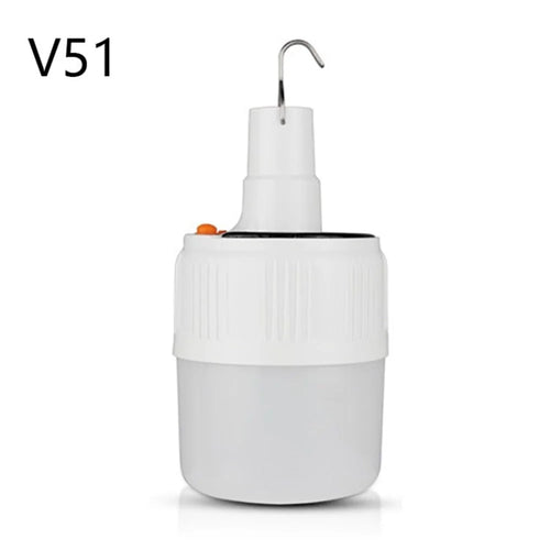 V51 Solar Light Bulb Portable Rechargeable LED Camping Lamp for Outdoor Night Market - 1