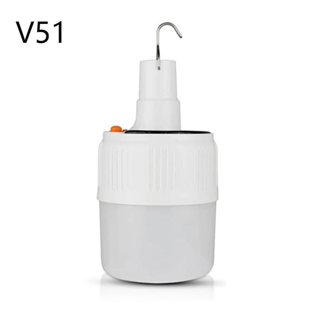 V51 Solar Light Bulb Portable Rechargeable LED Camping Lamp for Outdoor Night Market - 1