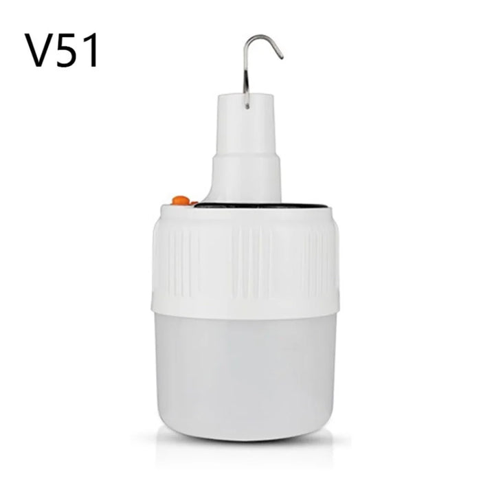 V51 Solar Light Bulb Portable Rechargeable LED Camping Lamp for Outdoor Night Market - 1