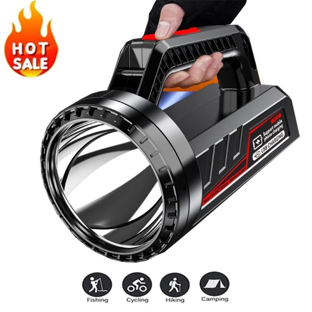 Super Bright Solar Searchlight Outdoor Camping Hiking Flashlight Emergency Light - 1