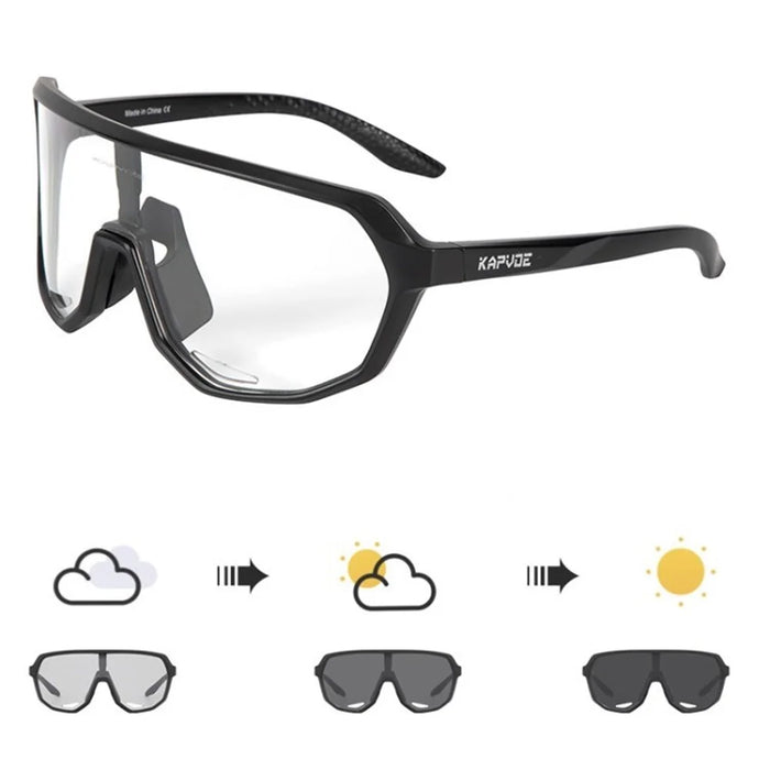 KAPVOE Cycling Photochromic Glasses Outdoor Windproof Motorcycle Bicycle Goggles - Style A - 1