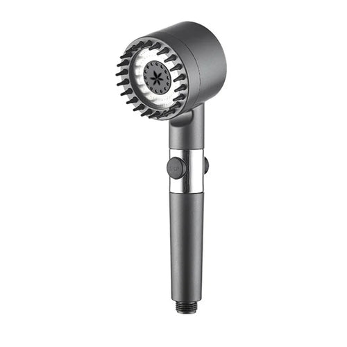 Multifunction Filtered Sprayer High Pressure Shower Head with Powerful Booster Water Saving Silicone Nozzles - Tarnish Grey / Shower Head - 1
