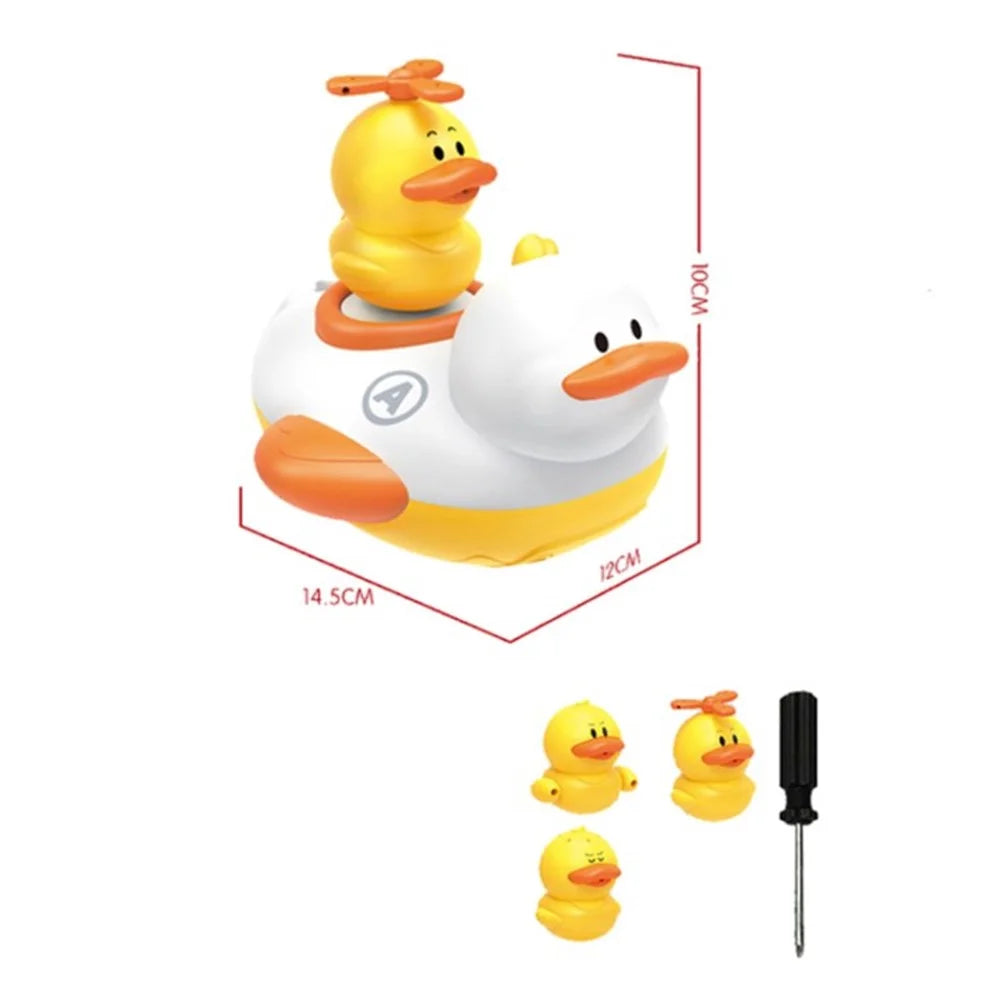 Electric Bath Duck Set with Shower Toy Battery Operated Multifunctional Bathtub Playset for Toddlers - 16D - 1