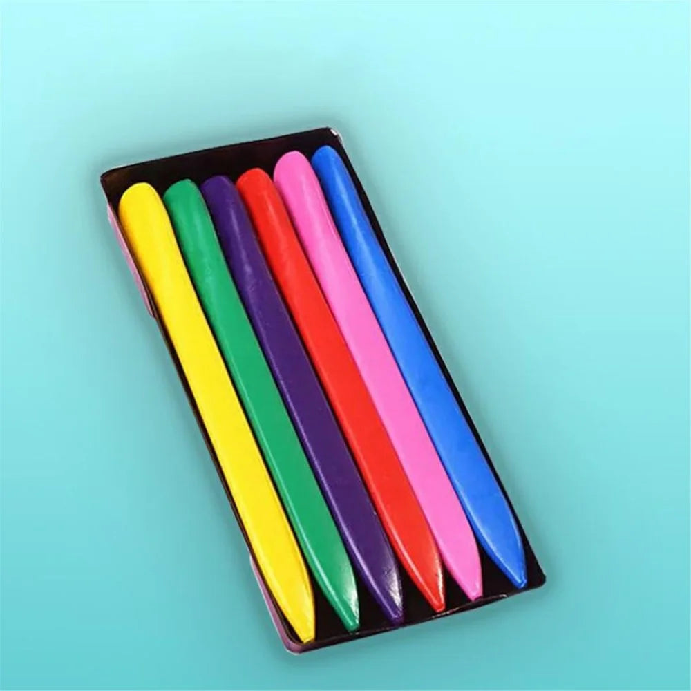 6 Color Non Dirty Hands Crayons for Children Color Coloring School Supplies - 1