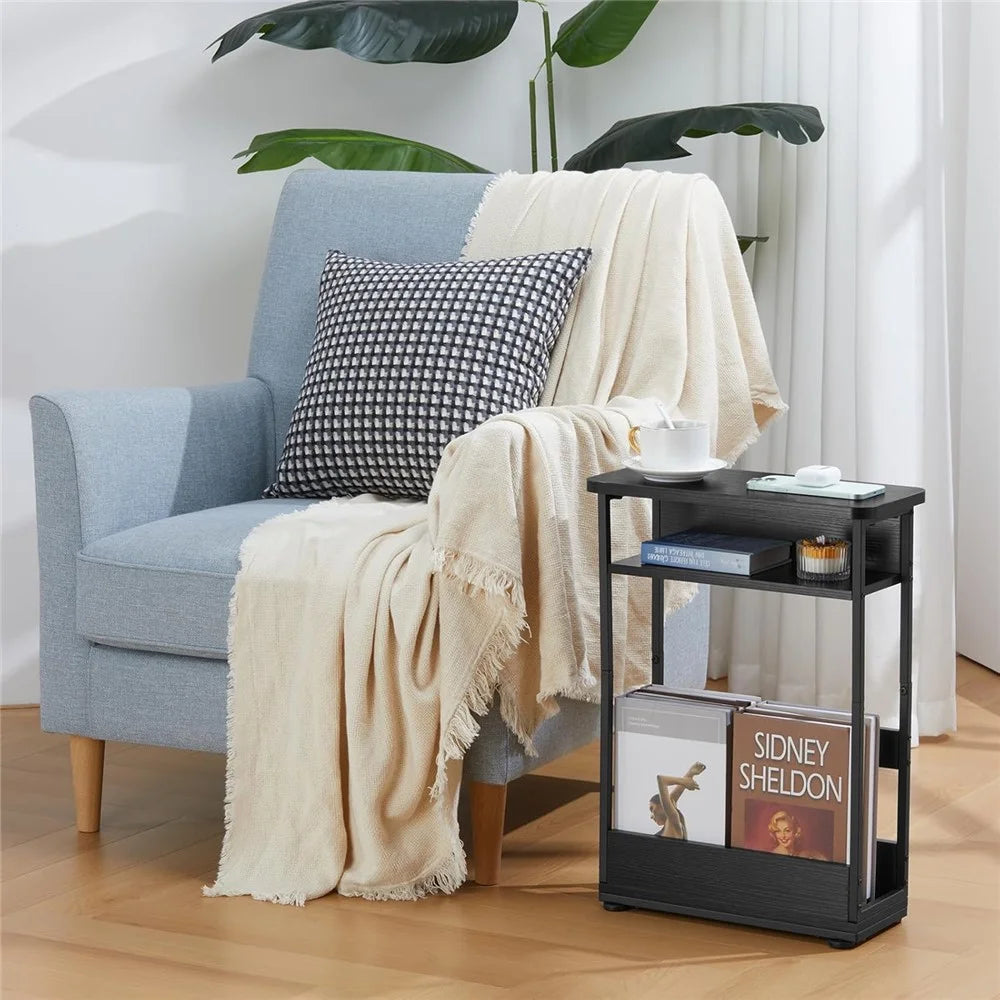 DULCII Side Table with Storage Shelf 3 Tier Slim End Table Nightstand (MOQ: 300) - 3