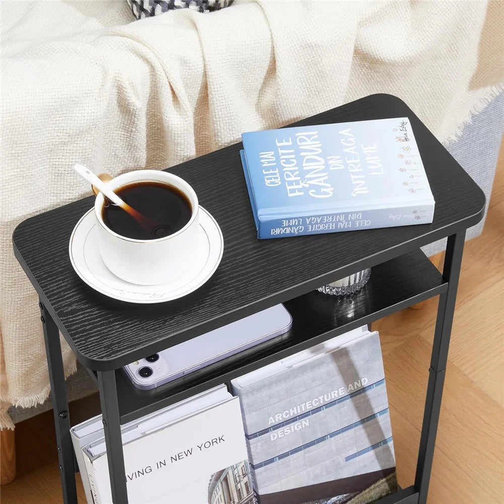 DULCII Side Table with Storage Shelf 3 Tier Slim End Table Nightstand (MOQ: 300) - 5
