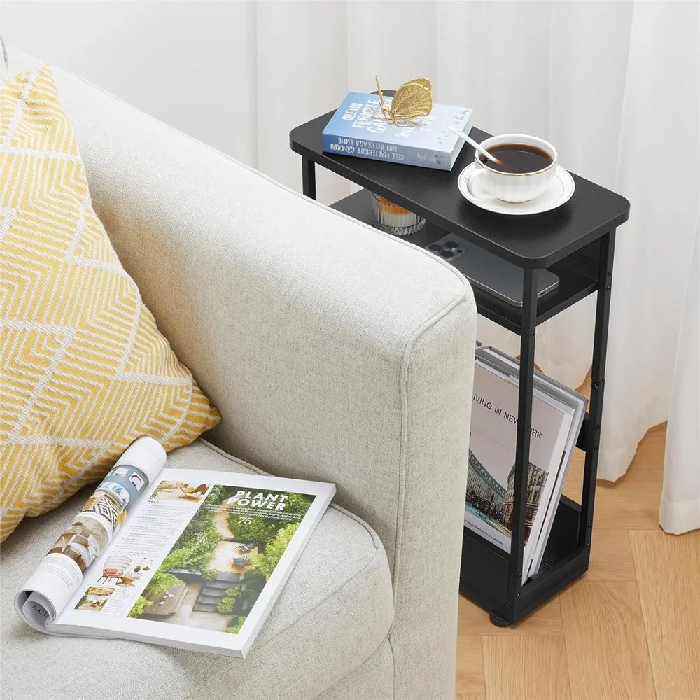 DULCII Side Table with Storage Shelf 3 Tier Slim End Table Nightstand (MOQ: 300) - 6