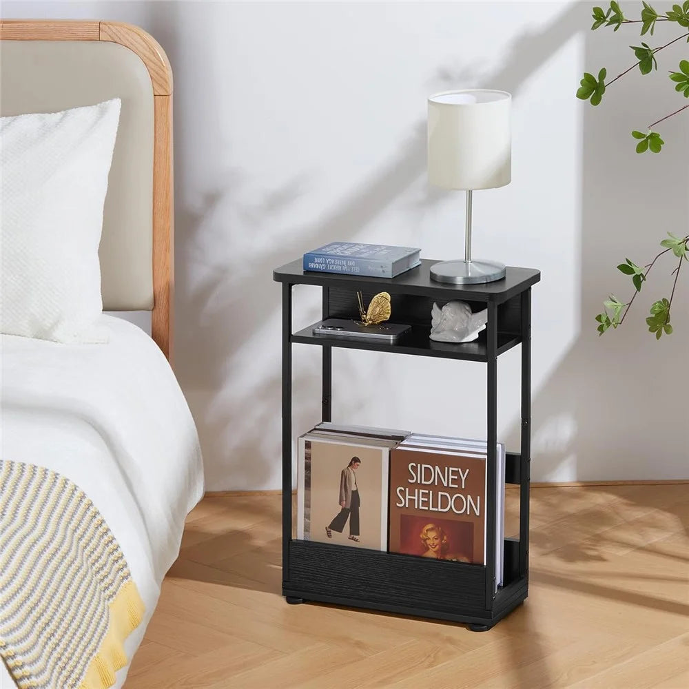 DULCII Side Table with Storage Shelf 3 Tier Slim End Table Nightstand (MOQ: 300) - 7