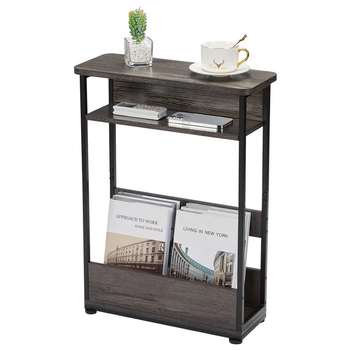 DULCII 3 Tier End Table Side Table Small Nightstand with Magazine Rack (MOQ: 300) - 1