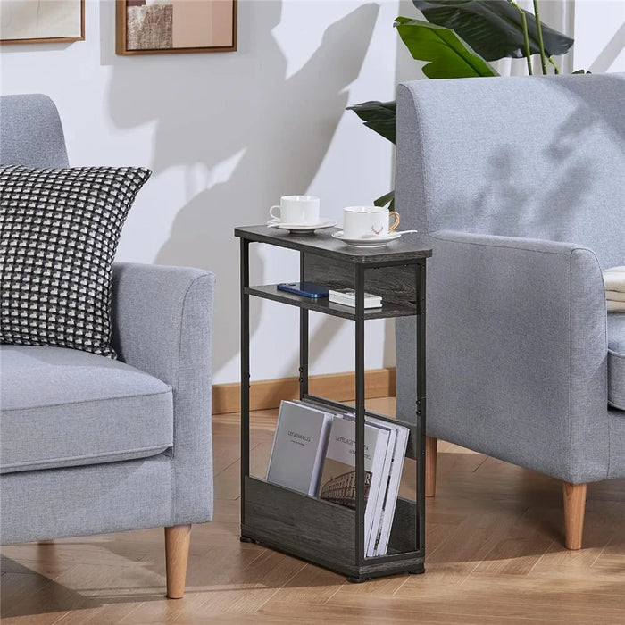 DULCII 3 Tier End Table Side Table Small Nightstand with Magazine Rack (MOQ: 300) - 4