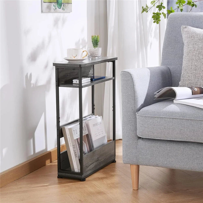 DULCII 3 Tier End Table Side Table Small Nightstand with Magazine Rack (MOQ: 300) - 5