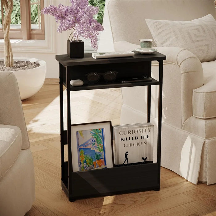 DULCII 3 Tier End Table Side Table Small Nightstand with Magazine Rack (MOQ: 300) - 6