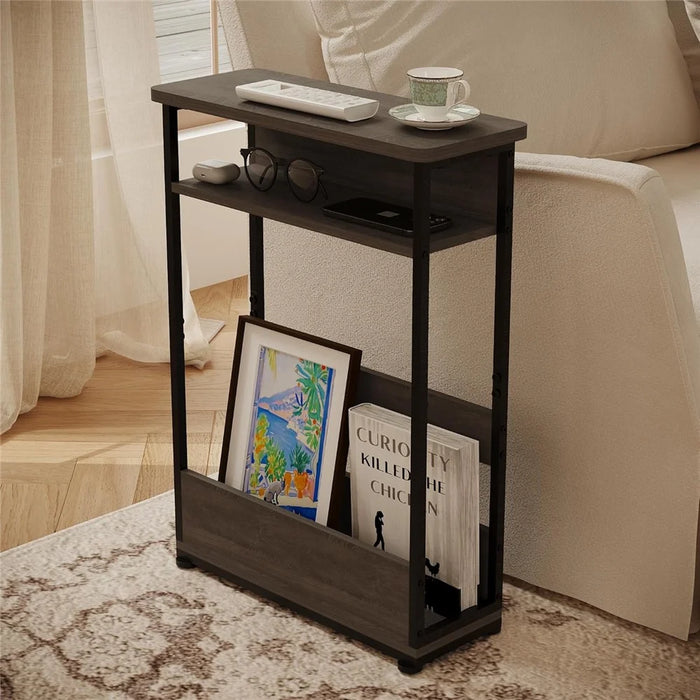 DULCII 3 Tier End Table Side Table Small Nightstand with Magazine Rack (MOQ: 300) - 7