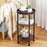 DULCII 8663-C 4-Leg Small Round Table Wooden Top Side End Table with Metal Frame, 300 x 300 x 550mm - Cherry - 3