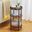 DULCII 8663-C 4-Leg Small Round Table Wooden Top Side End Table with Metal Frame, 300 x 300 x 550mm - Cherry - 4