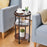 DULCII 8663-C 4-Leg Small Round Table Wooden Top Side End Table with Metal Frame, 300 x 300 x 550mm - Cherry - 5