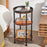 DULCII 8663-C 4-Leg Small Round Table Wooden Top Side End Table with Metal Frame, 300 x 300 x 550mm - Cherry - 7