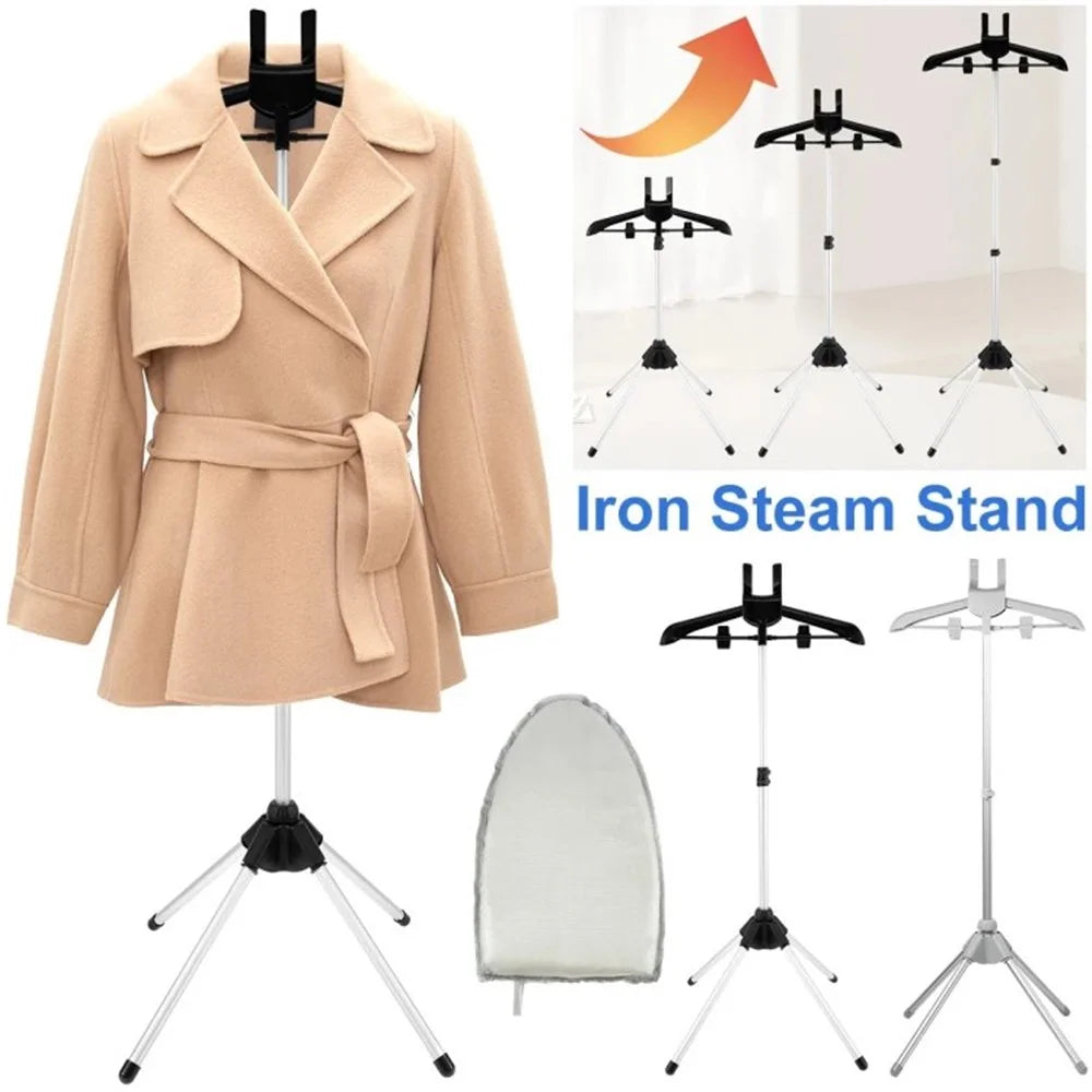 Home Floor Foldable Garment Steamer Rack Hanging Steamer Ironing Accessories - Black - 3