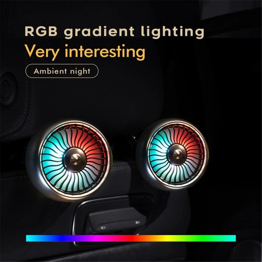 Car Backseat Electric Fan for Rear Seat Passenger with 3 Speed Modes + RGB Light for Vehicles SUV Truck - Black - 6