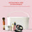 Travel Makeup Organizer Built-In Mirror Rechargeable Cosmetic Storage Box with LED Light - White - 3
