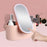 Travel Makeup Organizer Built-In Mirror Rechargeable Cosmetic Storage Box with LED Light - White - 5